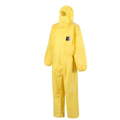 Skytec Yellow Disposable Coverall, Size S, Chest Size 36.22 in, Hooded, Polyethylene Polypropylene Material CDX1B/HX1500/YE1