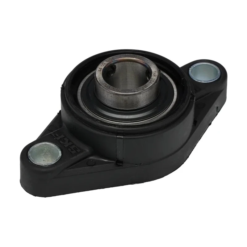 SKF Oval Flanged Ball Bearing Unit, 2 Hole Cylindrical, 20 mm ID, Composite Body, Set Screw Locking, 6.55 kN FYTBK 20 TR