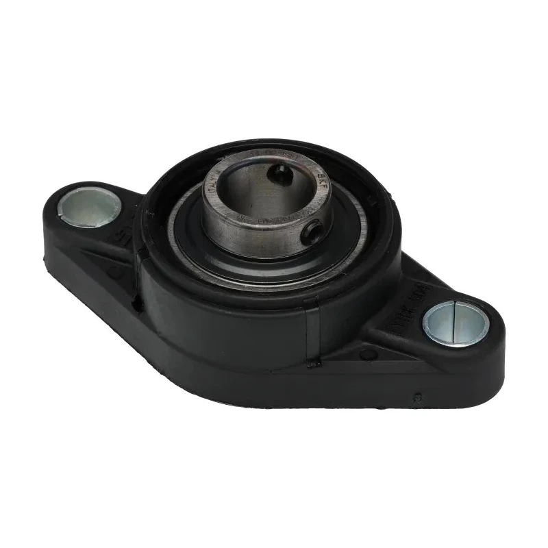SKF Oval Flanged Ball Bearing Unit, 2 Hole Cylindrical, 20 mm ID, Composite Body, Set Screw Locking, 6.55 kN FYTBK 20 TR