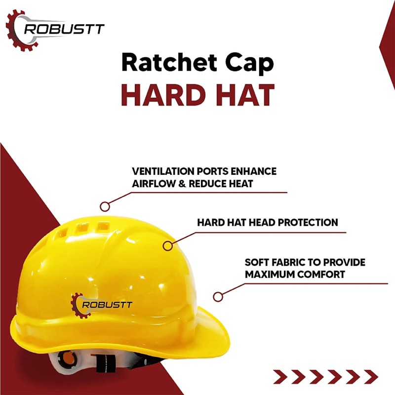 Buy Robustt X Shree JEE Safety Helmet Ratchet Yellow Pack Of 50