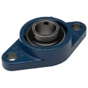 SKF Flanged 2 Hole Cylindrical Bearing Unit, Cast Iron, Set Screw Locking, 30 mm ID, 148 mm Length, FYTJ 30 TF