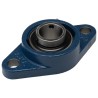 SKF Flanged 2 Hole Cylindrical Bearing Unit, Cast Iron, Set Screw Locking, 30 mm ID, 148 mm Length, FYTJ 30 TF