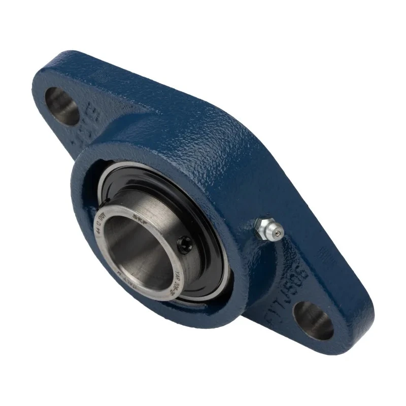 SKF Flanged 2 Hole Cylindrical Bearing Unit, Cast Iron, Set Screw Locking, 30 mm ID, 148 mm Length, FYTJ 30 TF