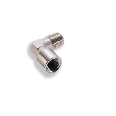 Norgren Male/Female Pneumatic Fitting Brass 1/4 in RG Nickel Finish 150430028