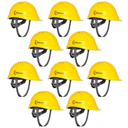 Buy Robustt X Shree JEE Safety Helmet Ratchet Yellow Pack Of 10