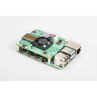 Raspberry Pi PoE + Board 37-57V DC Input 5V DC/3.0A Output with 25mm Brushless Cooling Fan SC0468