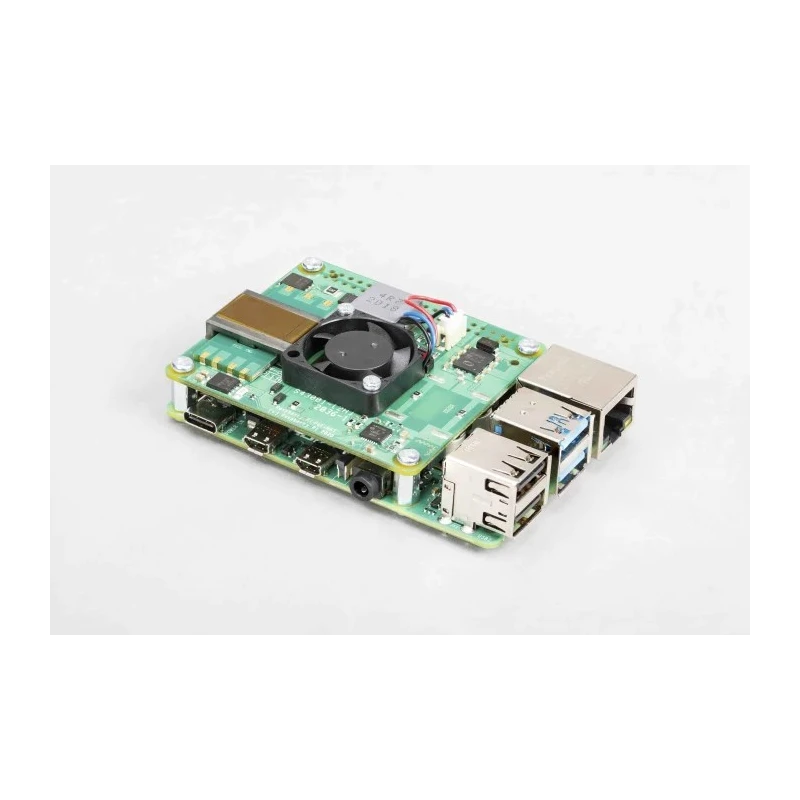 Raspberry Pi PoE + Board 37-57V DC Input 5V DC/3.0A Output with 25mm Brushless Cooling Fan SC0468