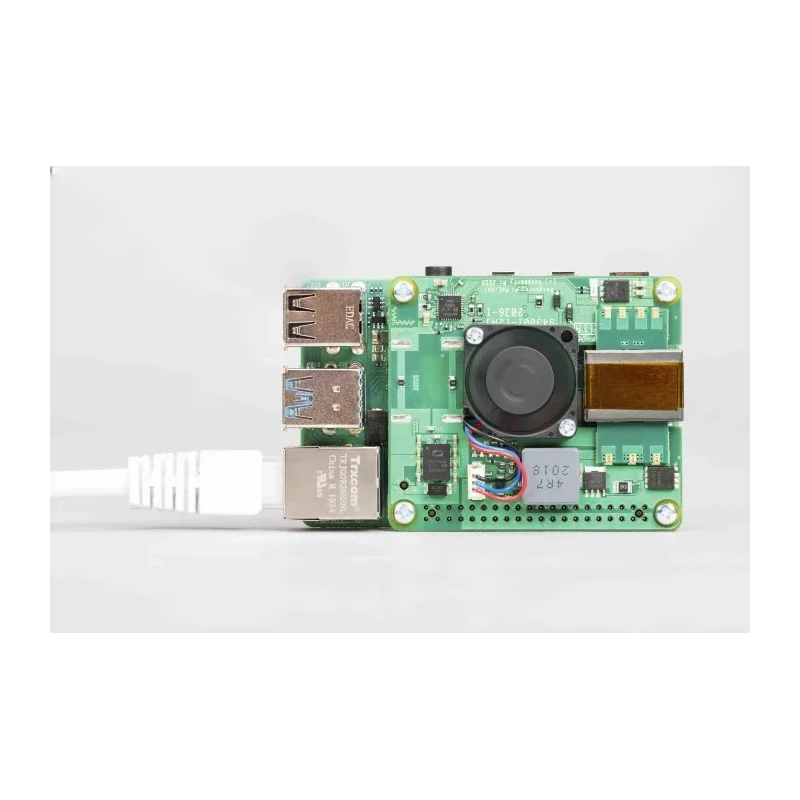 Raspberry Pi PoE + Board 37-57V DC Input 5V DC/3.0A Output with 25mm Brushless Cooling Fan SC0468
