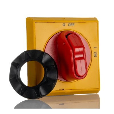 ABB Red, Yellow Rotary Handle 57.9 mm Length with 3 Locks, IP64 Rated MSHD-LY Series 1SAM201920R1002 MSHD-LY