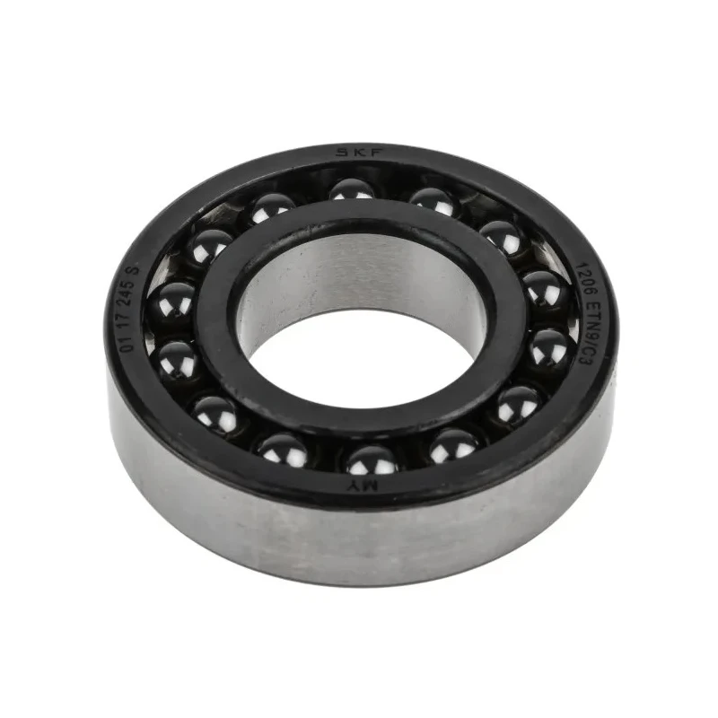 SKF Self-Aligning Ball Bearing 30 mm ID 62 mm OD 16 mm Race Width C3 Clearance Non-Metallic Cage Open Type 1206 ETN9/C3
