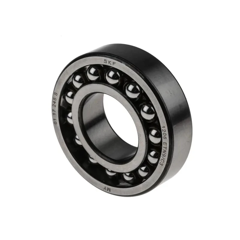 SKF Self-Aligning Ball Bearing 30 mm ID 62 mm OD 16 mm Race Width C3 Clearance Non-Metallic Cage Open Type 1206 ETN9/C3