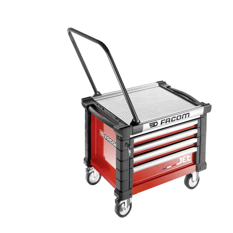 Facom 4 Drawer Wheeled Tool Trolley Red, 814mm Length, 580mm Width, 696mm Height JET.CR4M3APF