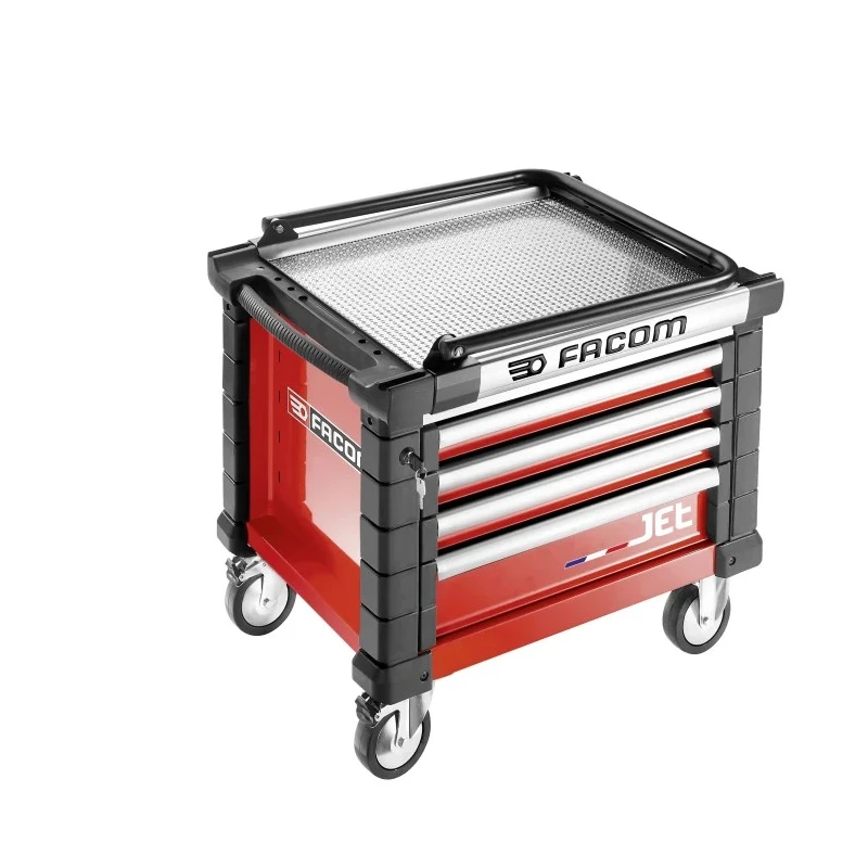 Facom 4 Drawer Wheeled Tool Trolley Red, 814mm Length, 580mm Width, 696mm Height JET.CR4M3APF