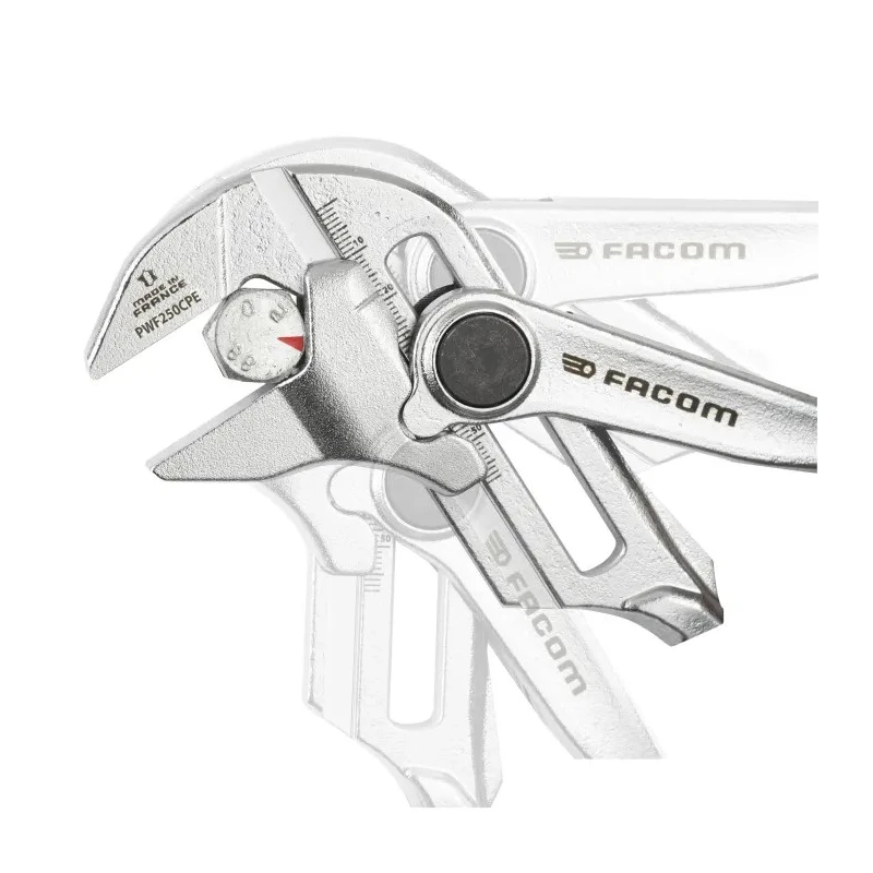 Facom Chrome Vanadium Steel Bi-Material Handle Plier Wrench 250mm Overall PWF250CPEPB