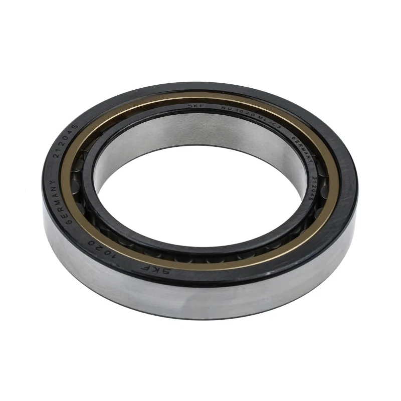 SKF Cylindrical Roller Bearing 100 mm ID, 150 mm OD, 24 mm Width, Steel Rollers, Machined Metal Cage, Flanged NU 1020 ML/C3