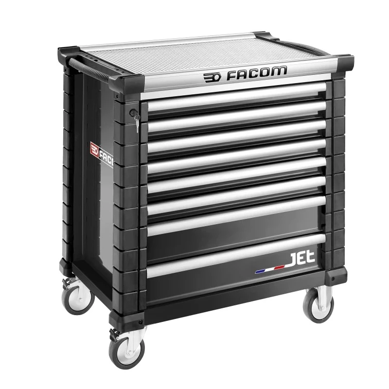 Facom 8 Drawer Wheeled Roller Cabinet Black Tool Chest 1m x 575mm x 1m JET.8NM4APF