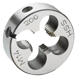 Facom Threading Die M14, 38.1 mm Outside Diameter, 13 mm Thickness, Chrome Vanadium Steel 221.14X200