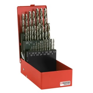 Facom 19-Piece Twist Drill Bit Set Steel Stainless Steel Grey Cast-Iron Aluminium Alloy 1 mm to 10 mm 222A.TJ19