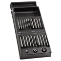 Facom Hex Torx Screwdriver Bit Set 20 Pieces Steel, Sizes 4-10 mm, M5-M10 mm, T30-T50 mm, TT10-TT40 mm MOD.E20L