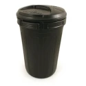 RS PRO 80L Black Flip Polyethylene Dustbin United Kingdom 700mm Height 470mm Diameter 236-4295