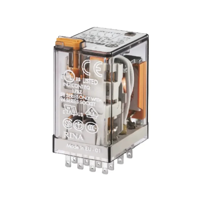 Finder Power Relay, 24V DC Coil Voltage, 7A Switching Current, 4PDT Contact Configuration, Silver Alloy 55.34.9.024.0094