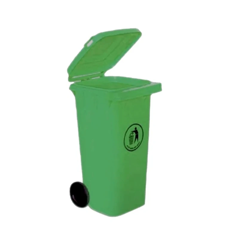 RS PRO 120L Green Flip Polypropylene Dustbin 120L Capacity Wheeled Flip Lid 560x480x935mm 236-4386