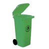 RS PRO 120L Green Flip Polypropylene Dustbin 120L Capacity Wheeled Flip Lid 560x480x935mm 236-4386