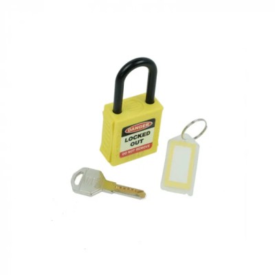 Spectrum Industrial Thermoplastic Dielectric Nylon Safety Padlock 6 mm Shackle Diameter, 42 mm Width S2574