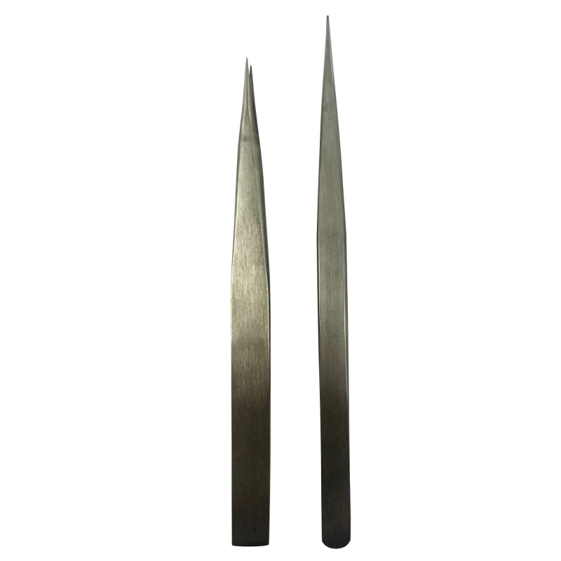 RS PRO 140mm Low Carbon Austenitic Steel Fine Tweezer Set 2 Piece Anti-Magnetic Anti-Acid RoHS 238-0712