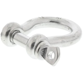 RS PRO Stainless Steel Bow Shackle, Screw Pin, 0.12 t Safe Working Load, 5mm Diameter, 10mm Jaw Width 312-3550