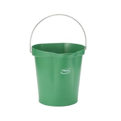 Vikan 12L Polypropylene Green Standard Bucket with Handle 56942