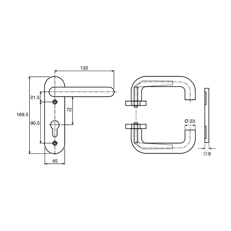 Steinbach & Vollman Black Polyamide Handle 170 mm Height, 45 mm Width, 170 mm Length 379-9040