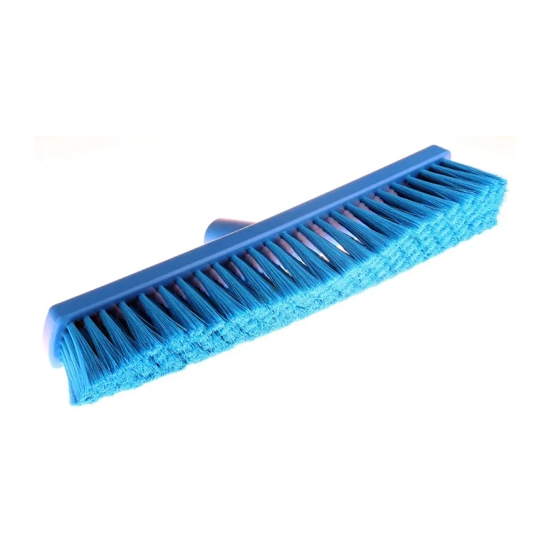 Vikan Broom Push Broom, Blue With Polyethylene Terephthalate Bristles for Dry and Wet Areas 31793