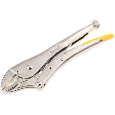 Stanley Lock-Grip Plier Curved Jaw, 225mm Overall Length, Chrome Steel, Chrome Plated Rust Resistant Finish 0-84-809