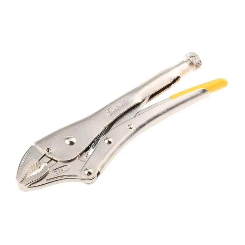 Stanley Lock-Grip Plier Curved Jaw, 225mm Overall Length, Chrome Steel, Chrome Plated Rust Resistant Finish 0-84-809