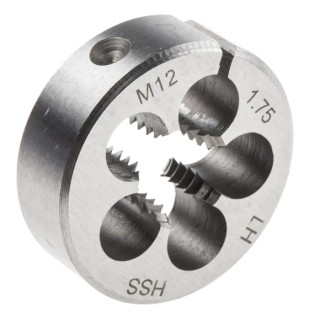 RS PRO Threading Die M12, 33.33 mm Outside Diameter, 11.11 mm Thickness, HSS Material, 1.75 mm Thread Standard 668-0766