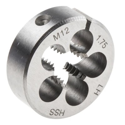 RS PRO Threading Die M12, 33.33 mm Outside Diameter, 11.11 mm Thickness, HSS Material, 1.75 mm Thread Standard 668-0766