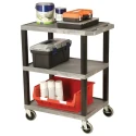 RS PRO 3 Shelf Polyethylene Castor Trolley 150 kg Load Capacity, 670 mm Length, 460 mm Width, Rubber Wheel Castors 444-2391