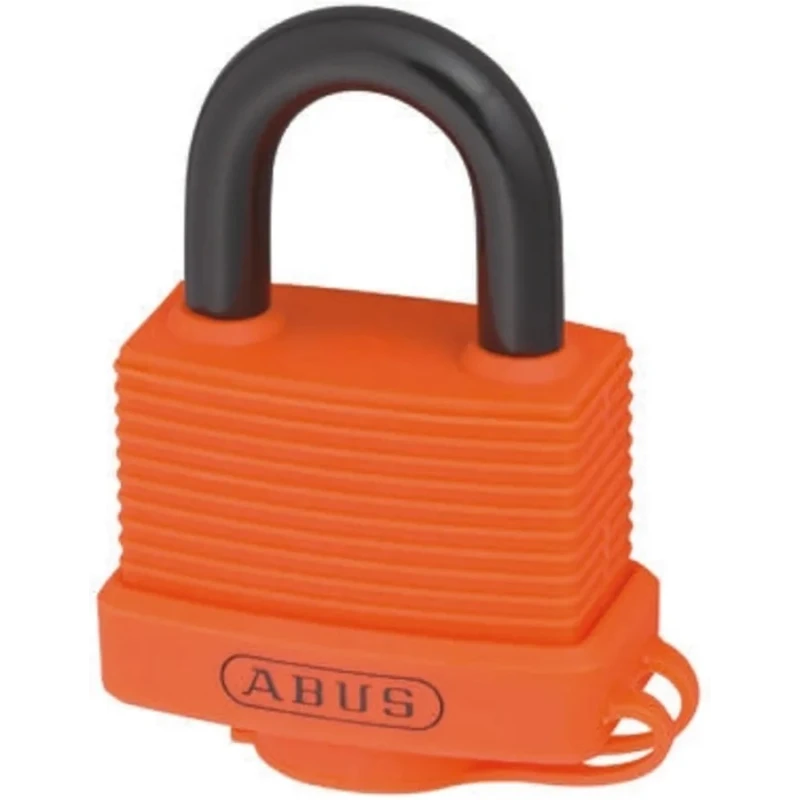 ABUS Keyed Steel Aluminium Safety Padlock Weatherproof 8 mm Shackle Diameter 24.5 mm Shackle Length, 53 mm 70AL/45 ORANGE