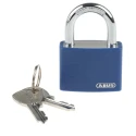 ABUS Aluminium Steel Safety Padlock Weatherproof 6.5 mm Shackle Diameter 43mm Body Keyed Padlock 50867- T65AL/40 Blue
