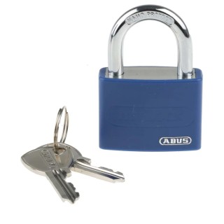 ABUS Aluminium Steel Safety Padlock Weatherproof 6.5 mm Shackle Diameter 43mm Body Keyed Padlock 50867- T65AL/40 Blue