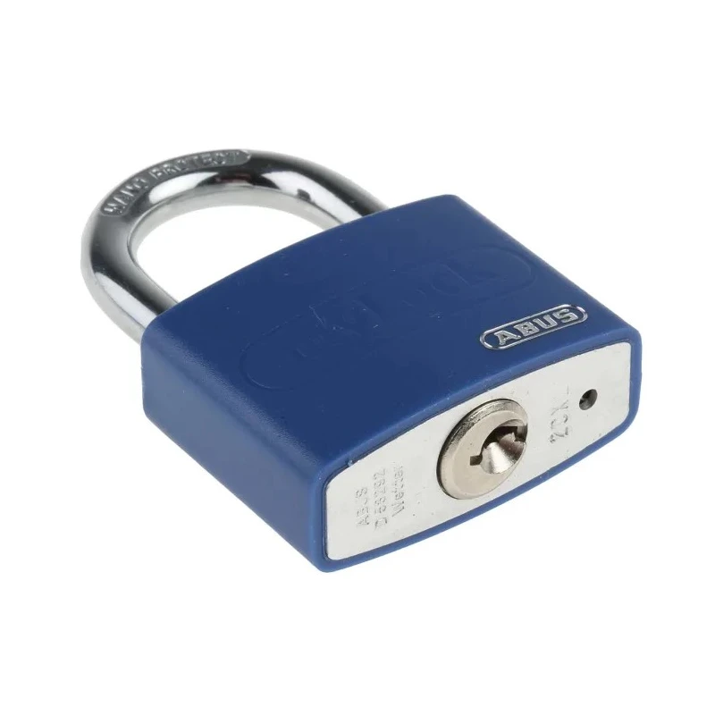 ABUS Aluminium Steel Safety Padlock Weatherproof 6.5 mm Shackle Diameter 43mm Body Keyed Padlock 50867- T65AL/40 Blue