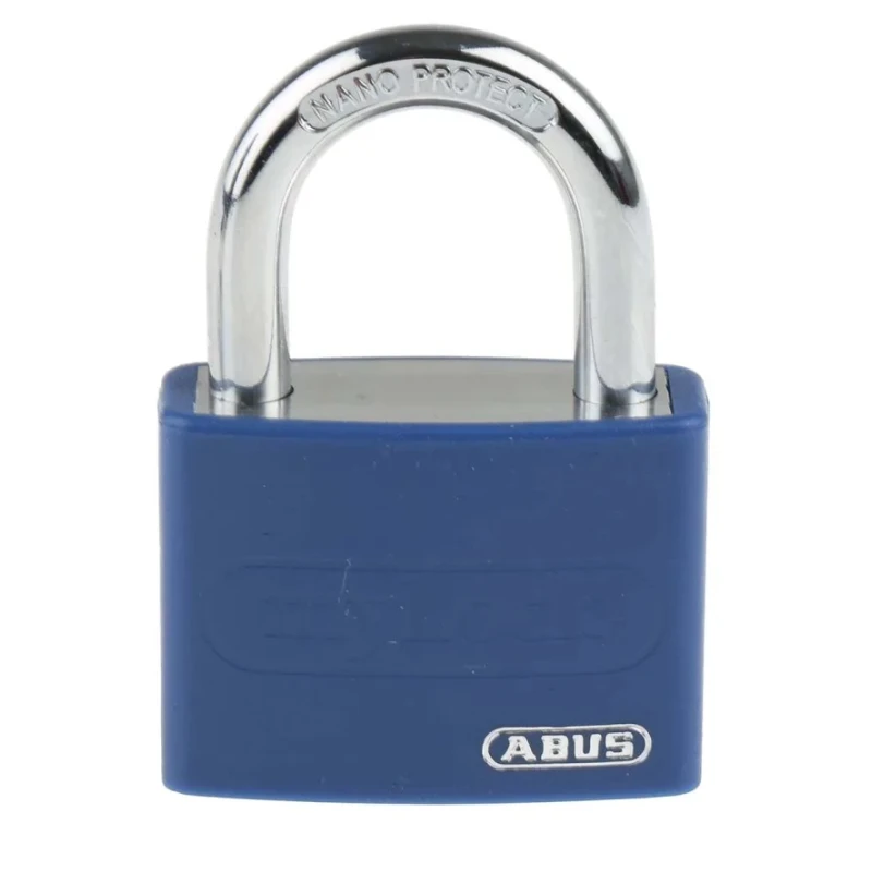 ABUS Aluminium Steel Safety Padlock Weatherproof 6.5 mm Shackle Diameter 43mm Body Keyed Padlock 50867- T65AL/40 Blue