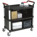RS PRO 3 Shelf Aluminium Rubber Trolley 866 mm Platform Length 500 mm Width 200 kg Load Capacity Model 669-3771