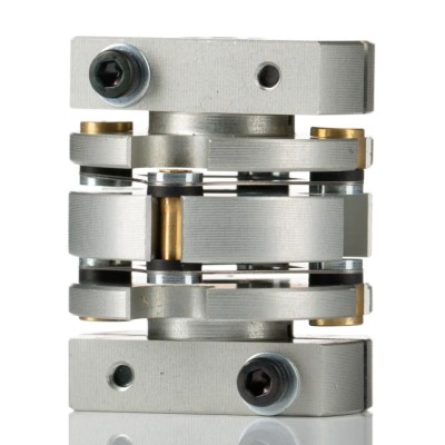Huco Precision Flexible Aluminium Alloy Clamp Coupler with Stainless Steel Membrane 12.7 mm Bore 33.5 mm OD 40.1 466.33.3131