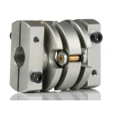 Huco Precision Flexible Aluminium Alloy Clamp Coupler with Stainless Steel Membrane 12.7 mm Bore 33.5 mm OD 40.1 466.33.3131