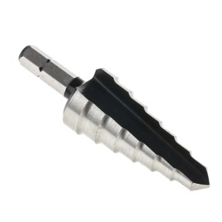 RS PRO High-Speed Steel Step Drill Bit 8 to 20 mm, 69 mm Overall Length, Hex Shank, Bright Finish 423-866