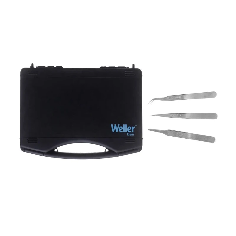 Weller Erem 114mm Stainless Steel Pointed ESD Safe Tweezer Set 3300TPS
