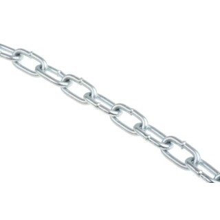 RS PRO Zinc Plated Steel Link Chain 10 m Length 14 mm Link Length Load Capacity 37 kg 752-408