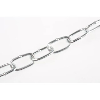 RS PRO Zinc Plated Steel Chain 10 m Length 21 mm Link Diameter 50 kg Load Capacity 752-436